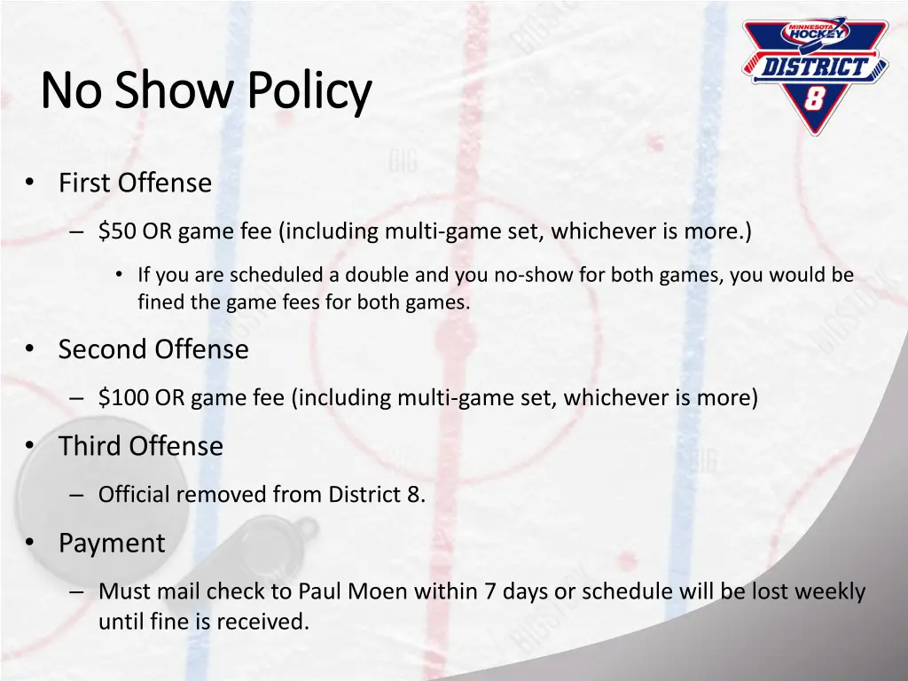 no show policy no show policy