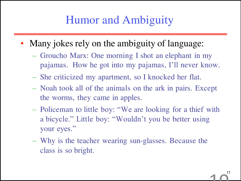 humor and ambiguity