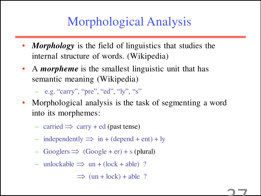 morphologicalanalysis