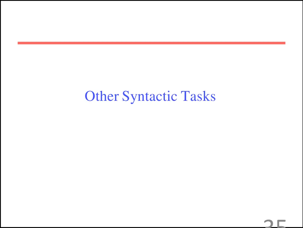 other syntactic tasks