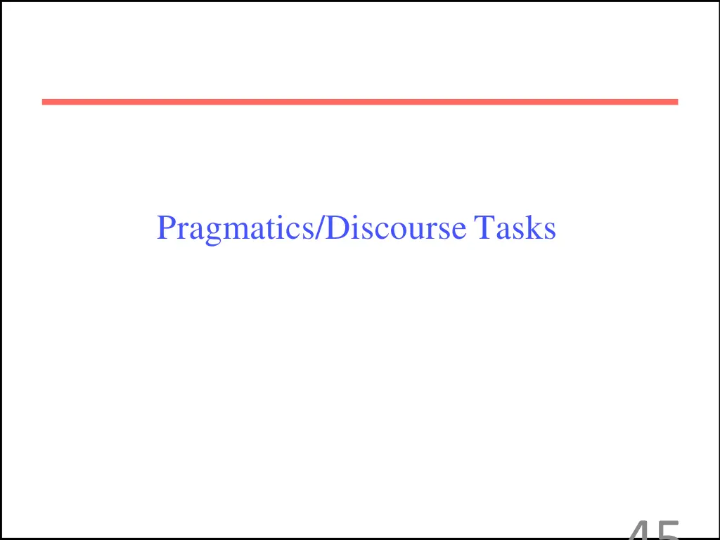 pragmatics discoursetasks