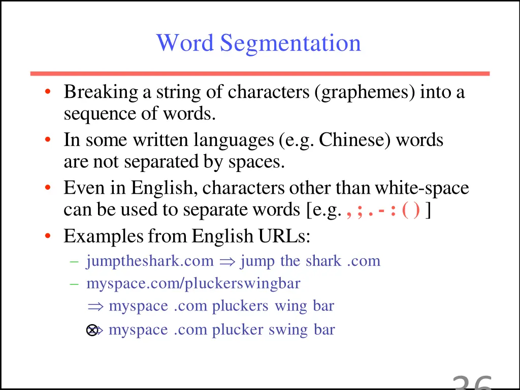 word segmentation