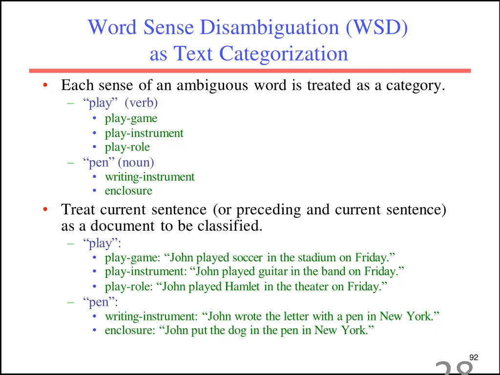 word sense disambiguation wsd as text