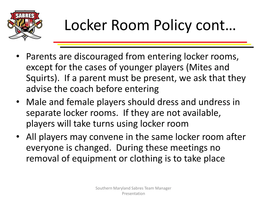 locker room policy cont