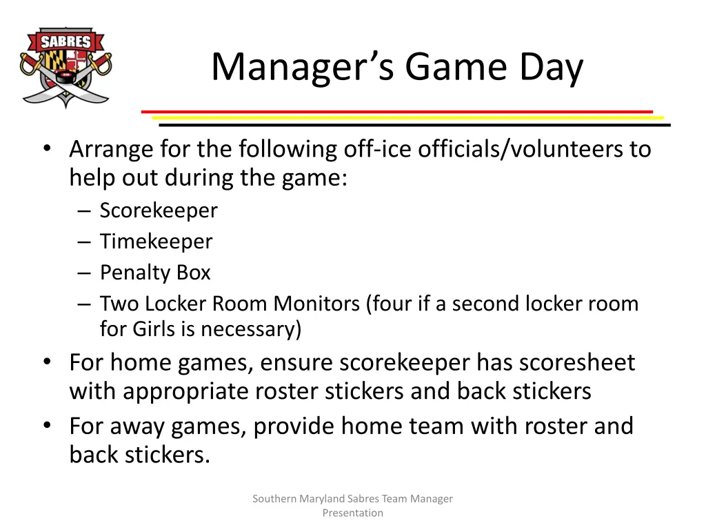 manager s game day