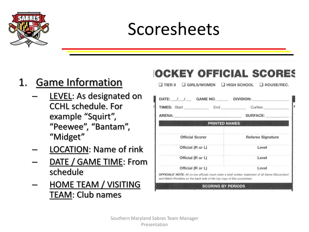 scoresheets