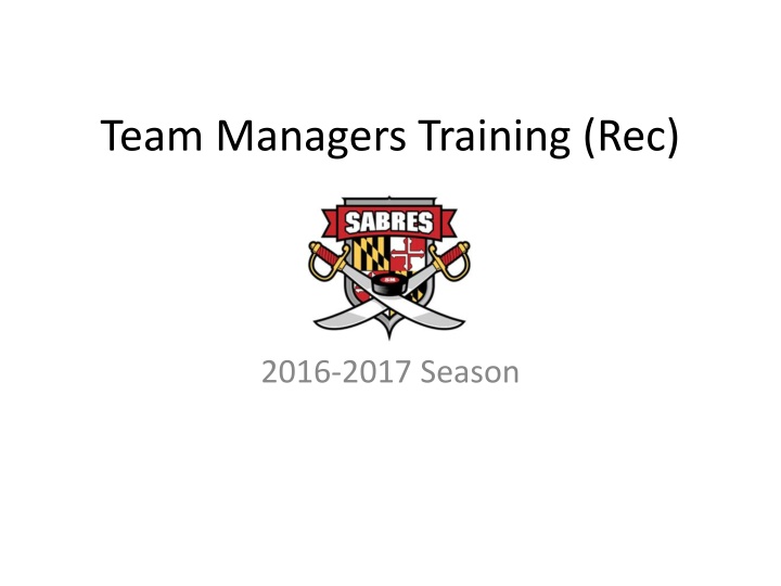 team managers training rec