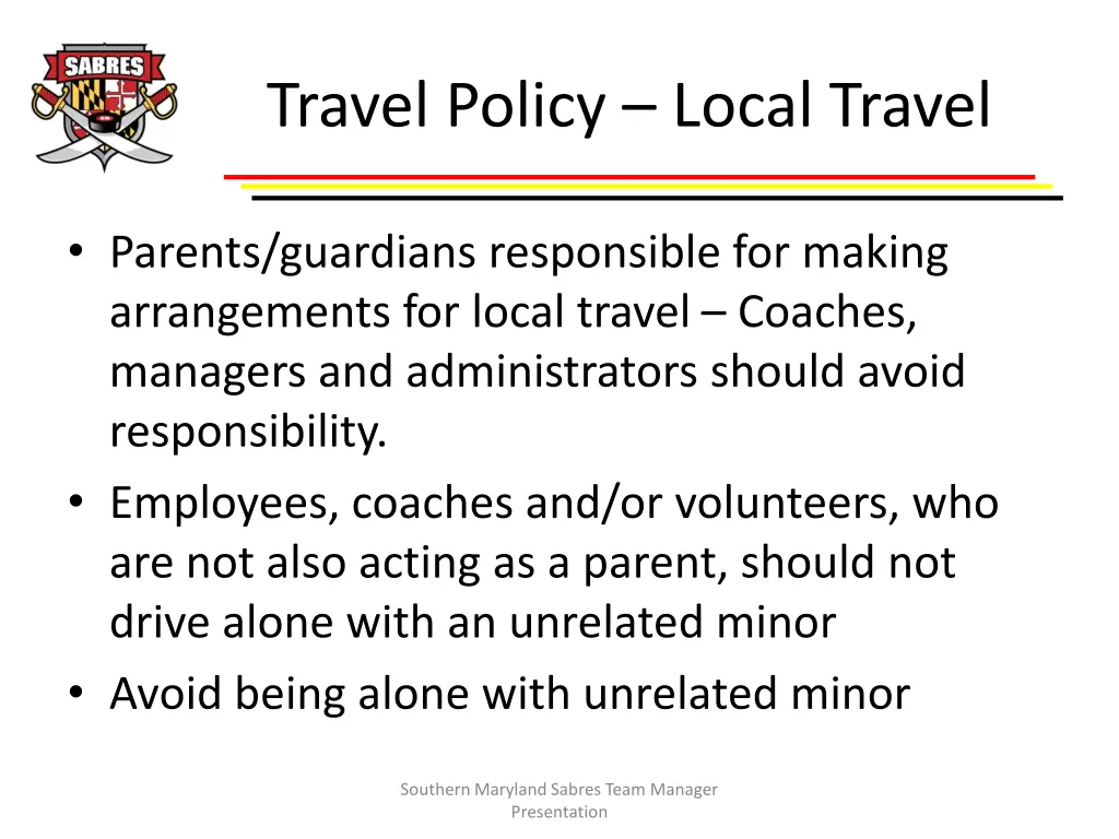 travel policy local travel