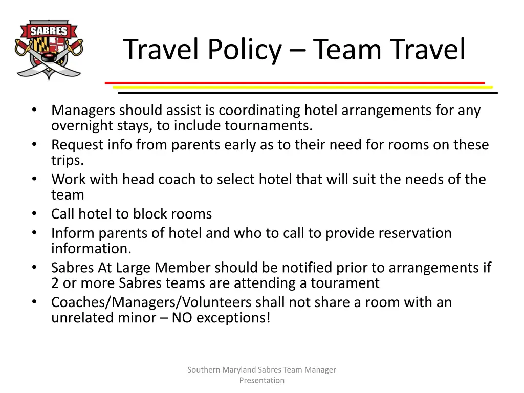 travel policy team travel