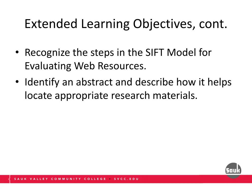 extended learning objectives cont