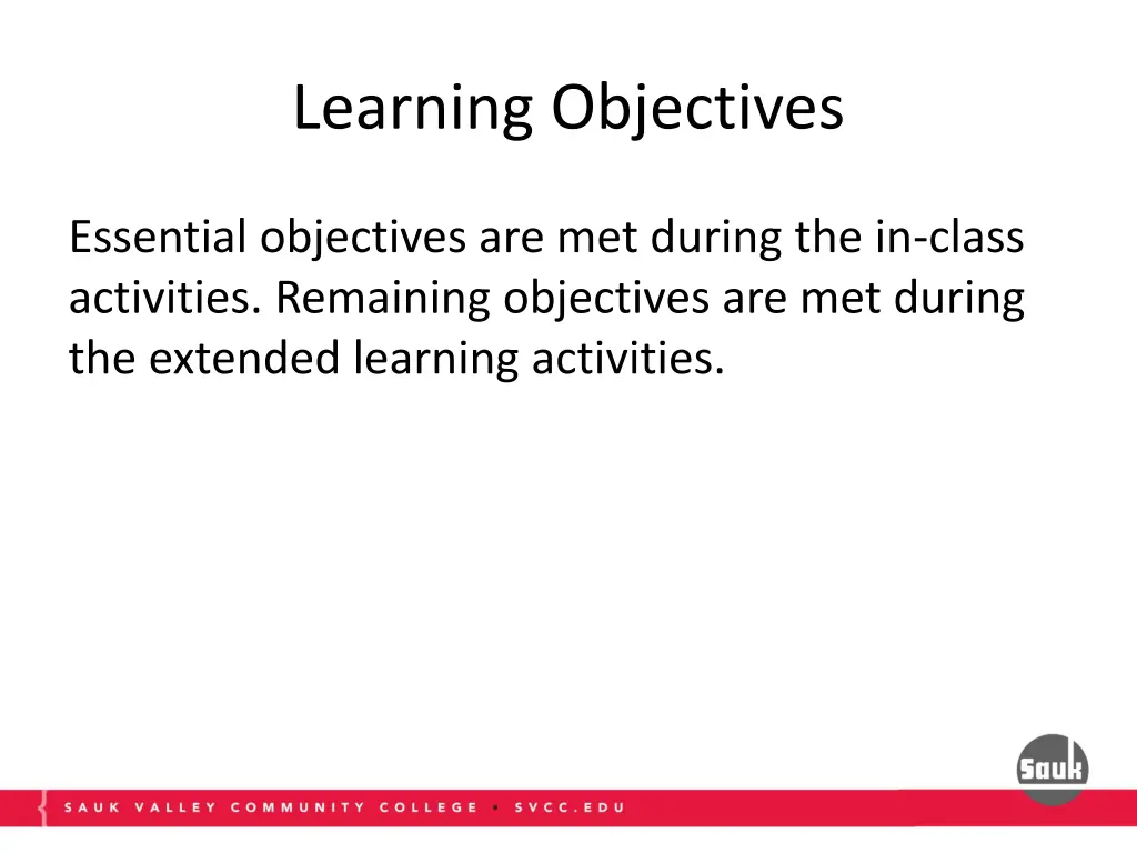 learning objectives