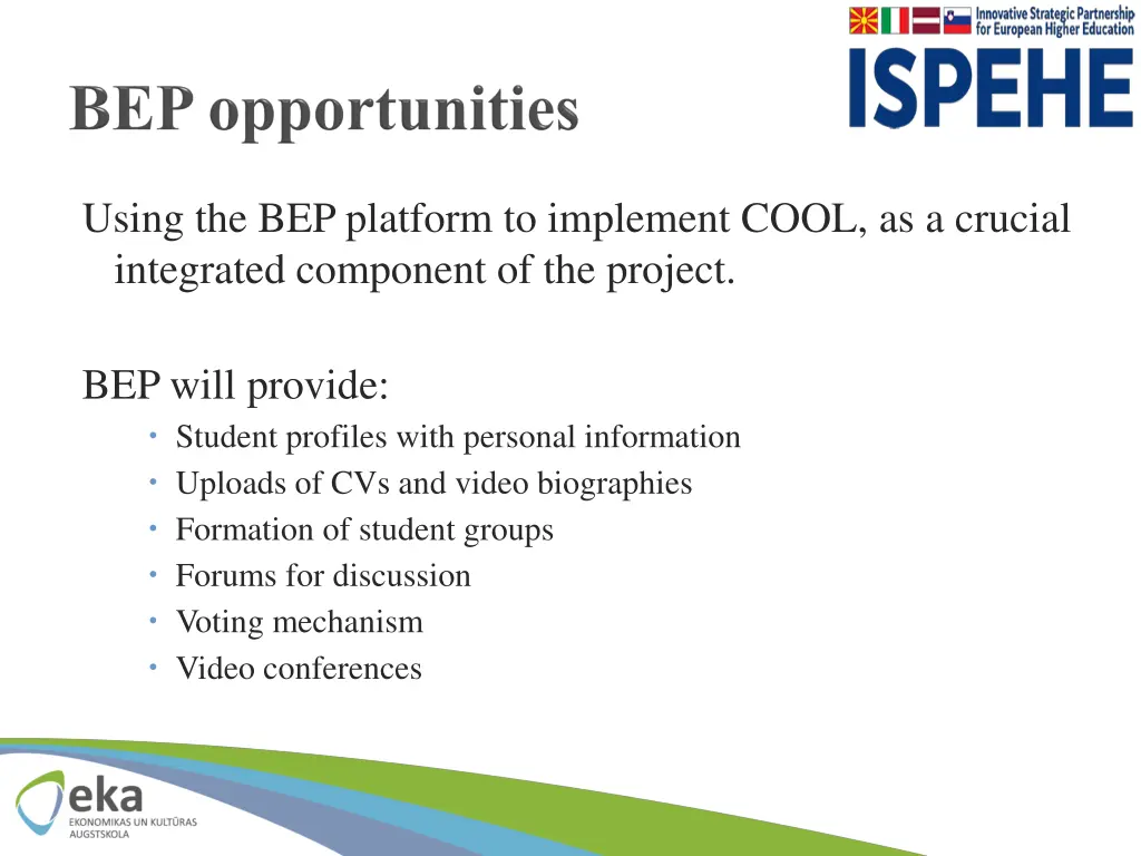 using the bep platform to implement cool