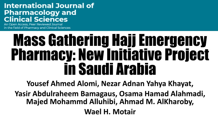 mass gathering hajj emergency pharmacy