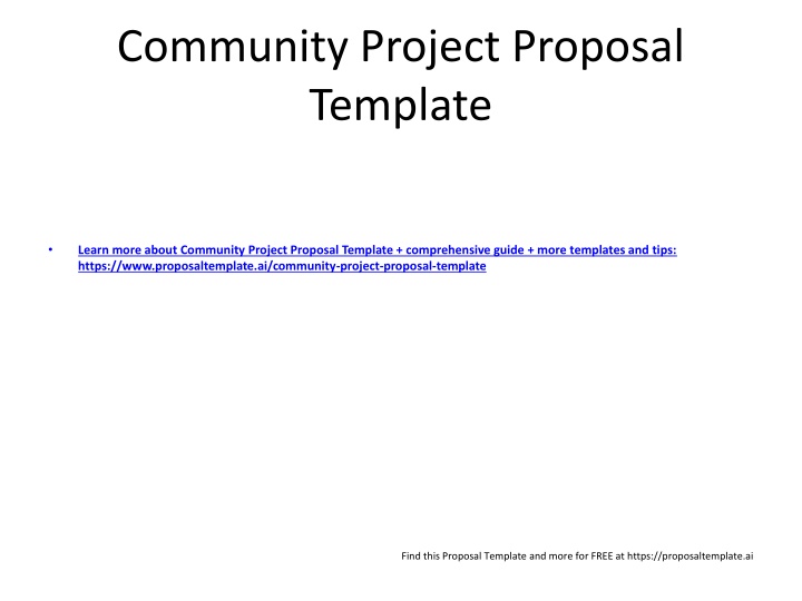 community project proposal template