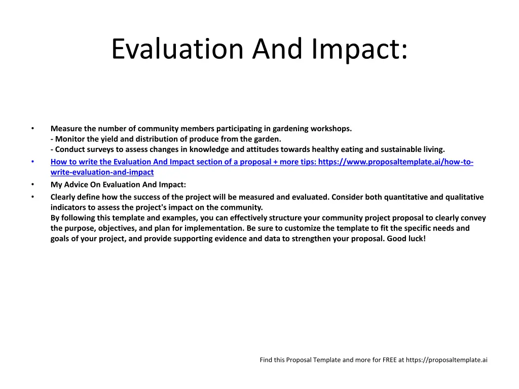 evaluation and impact