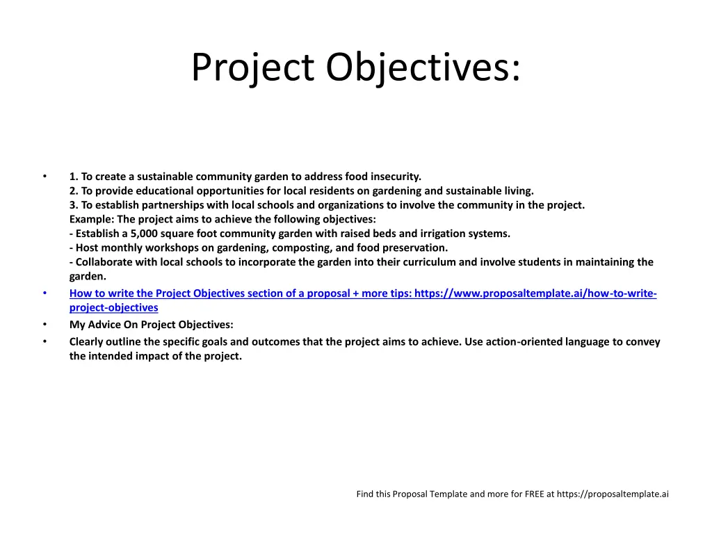 project objectives