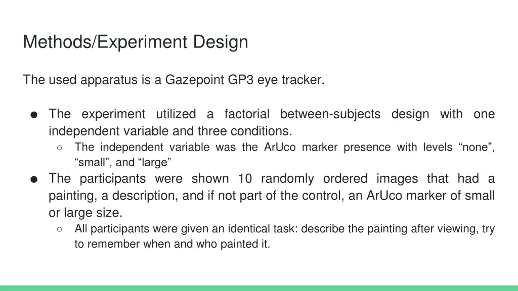 methods experiment design