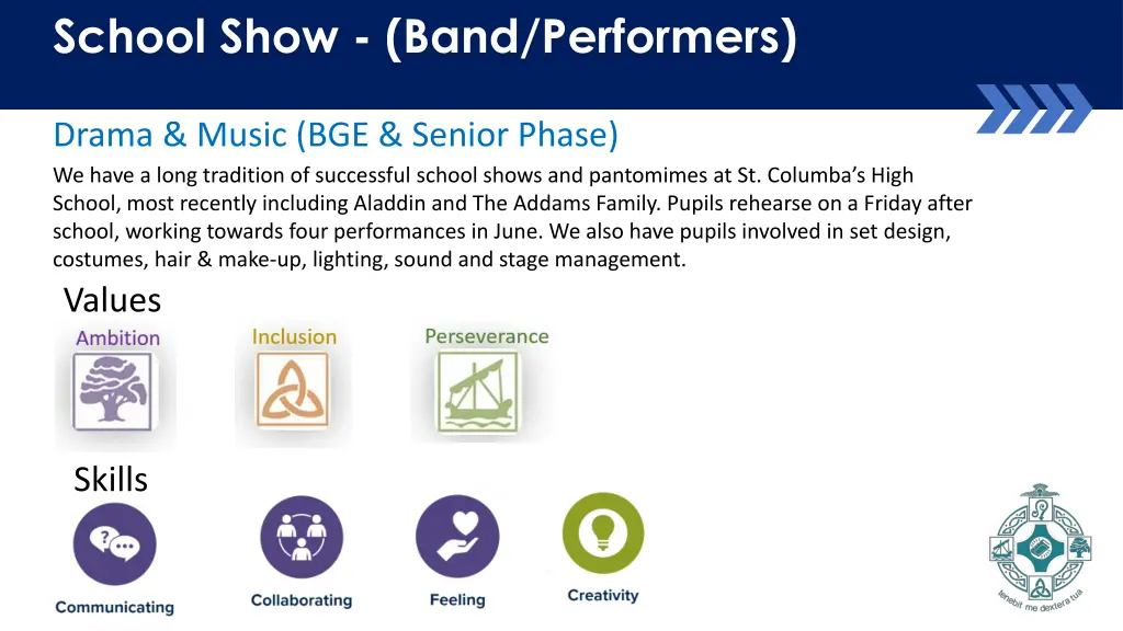 school show band performers