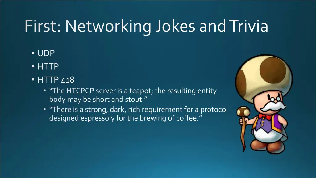 first networking jokesand trivia