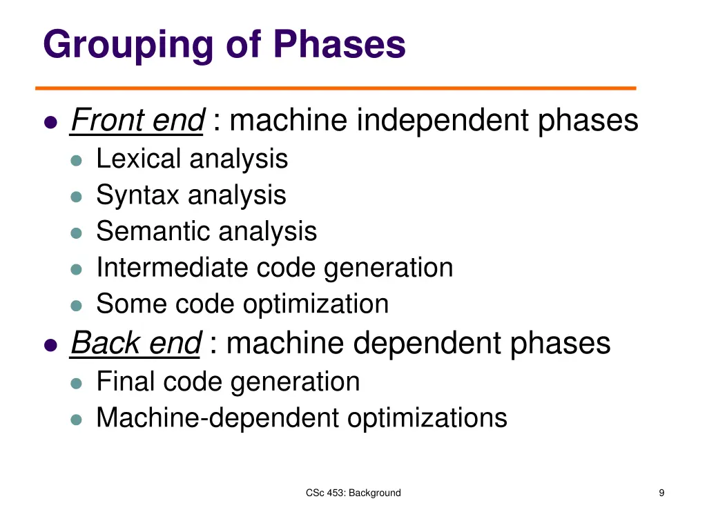 grouping of phases