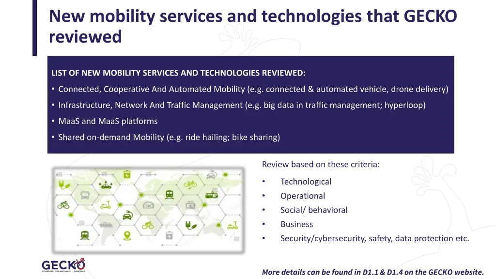 new mobility services and technologies that gecko