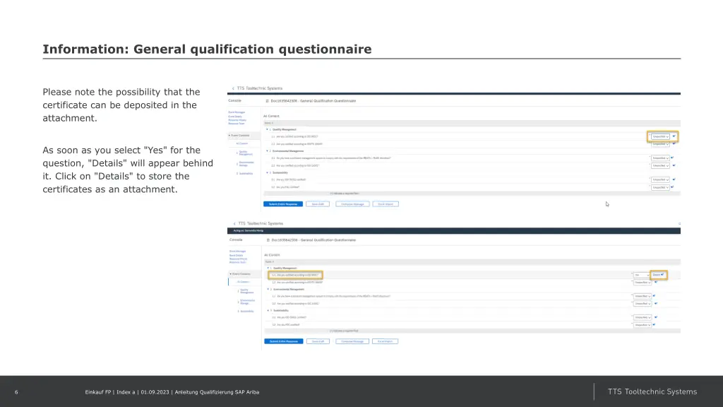 information general qualification questionnaire