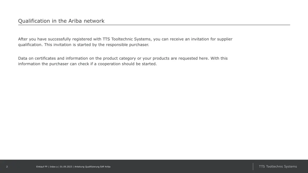 qualification in the ariba network