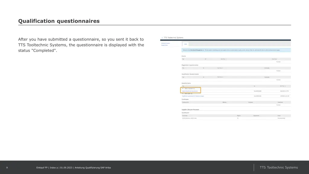 qualification questionnaires