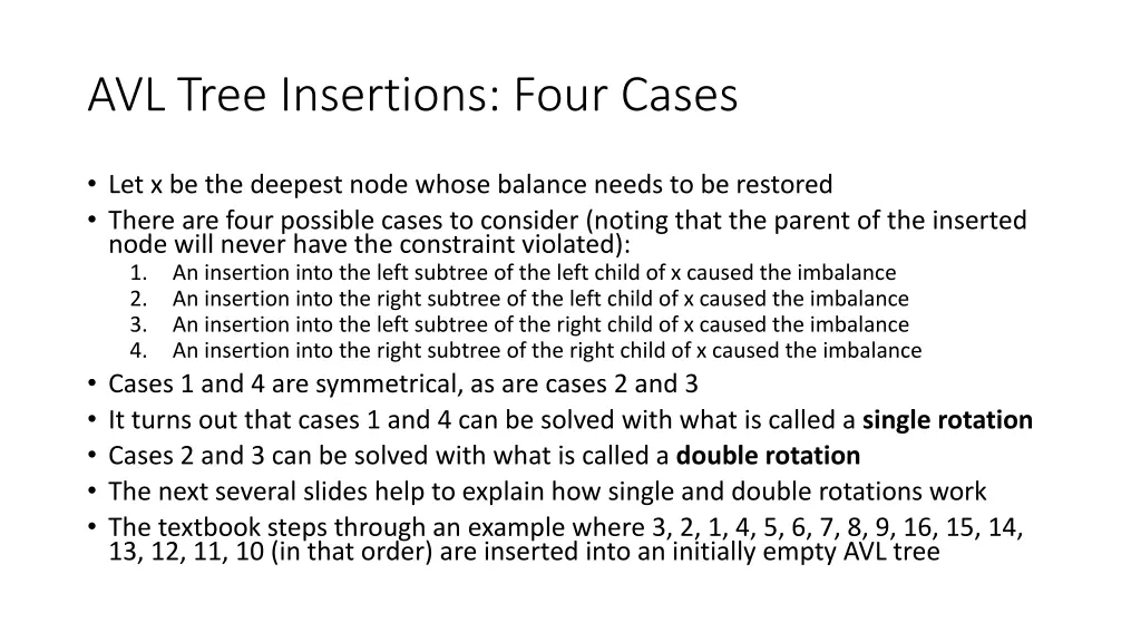 avl tree insertions four cases