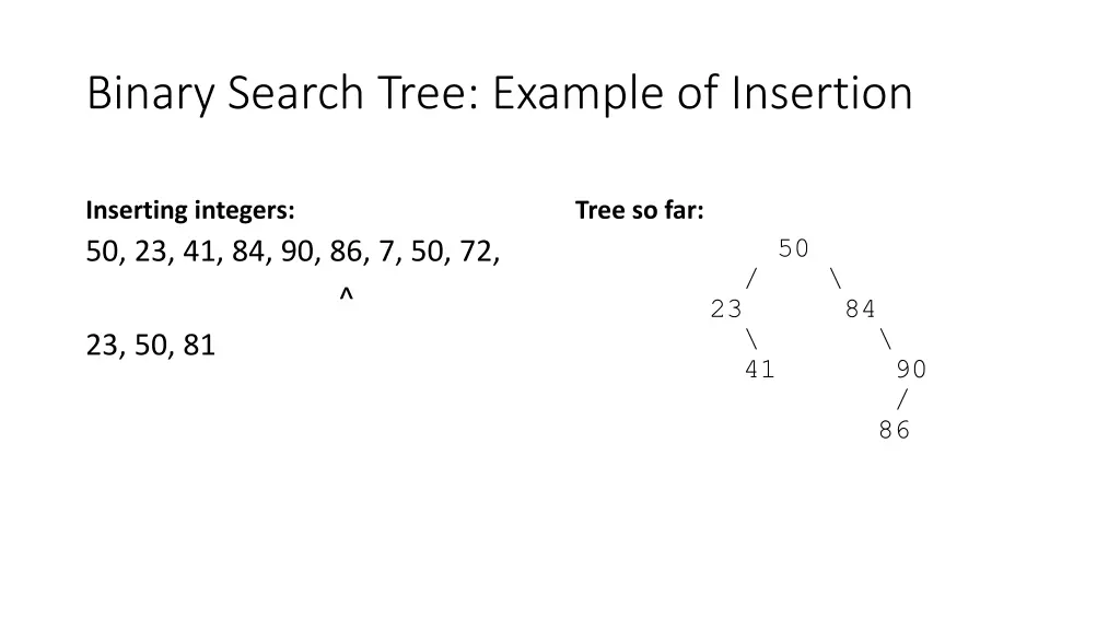binary search tree example of insertion 5