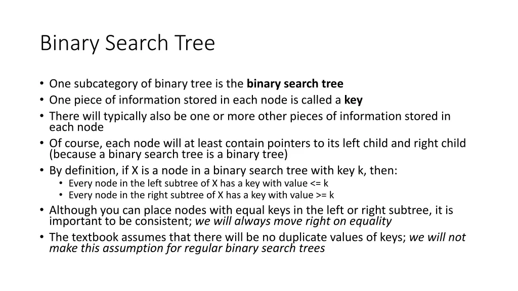 binary search tree