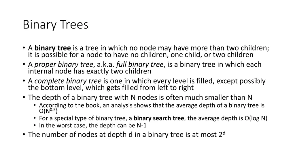 binary trees