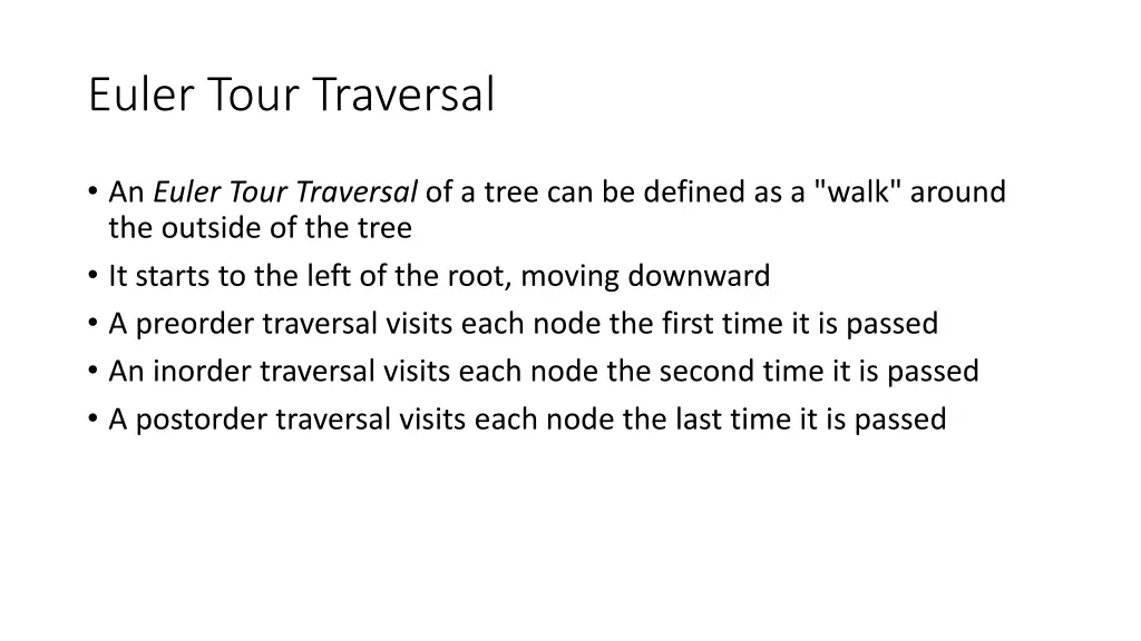 euler tour traversal