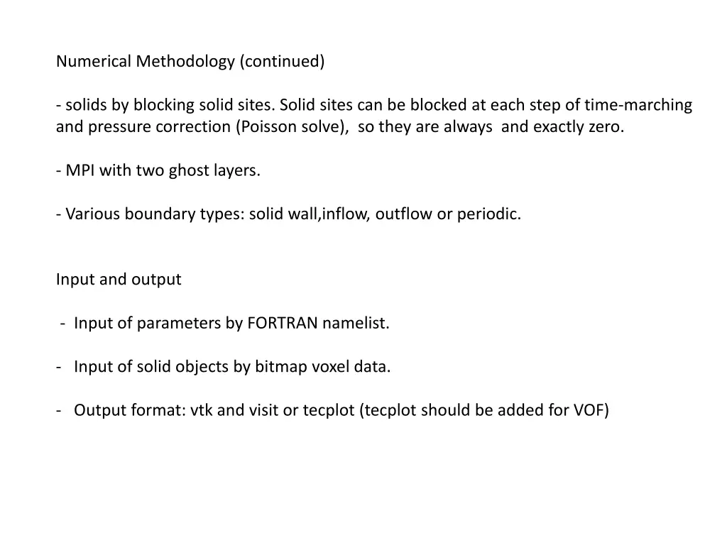 numerical methodology continued