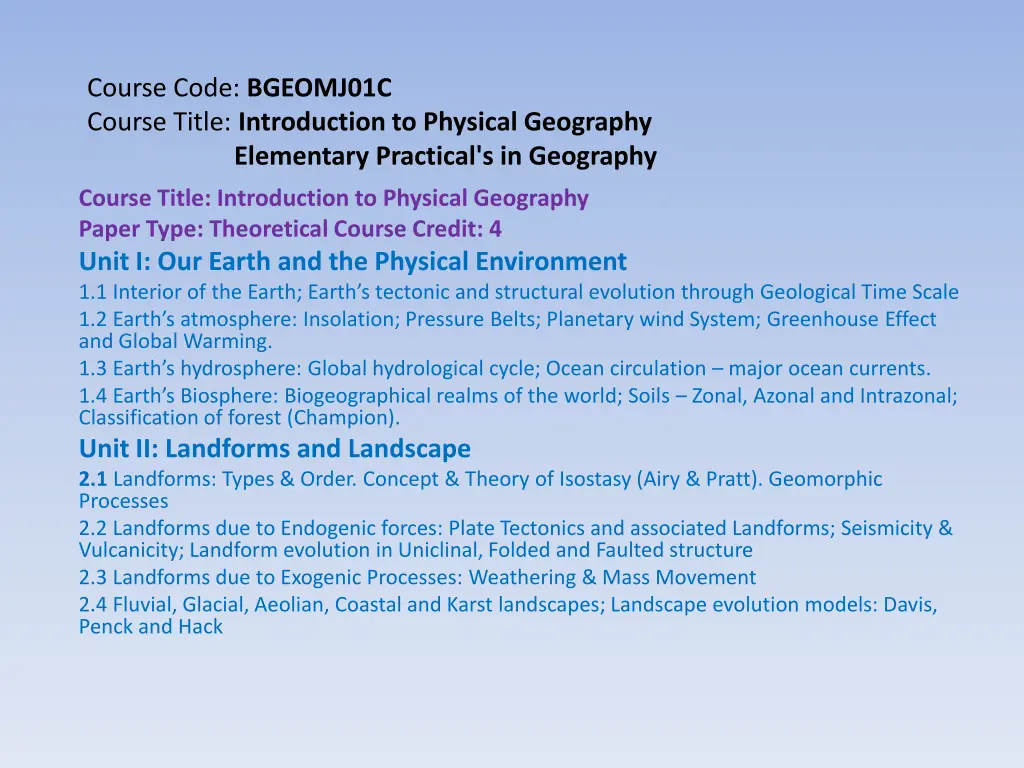 course code bgeomj01c course title introduction