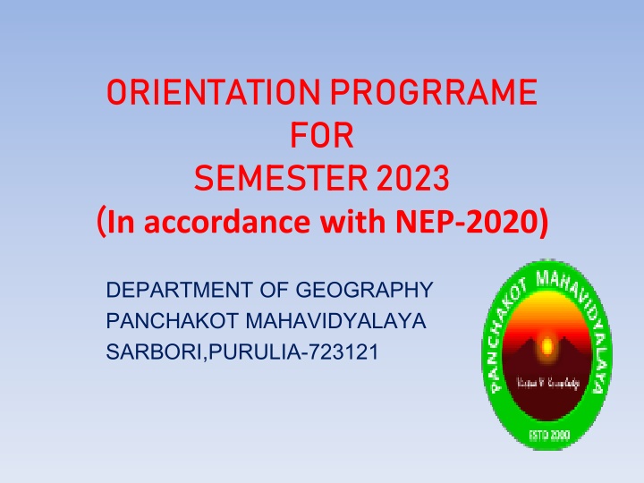 orientation progrrame for semester 2023