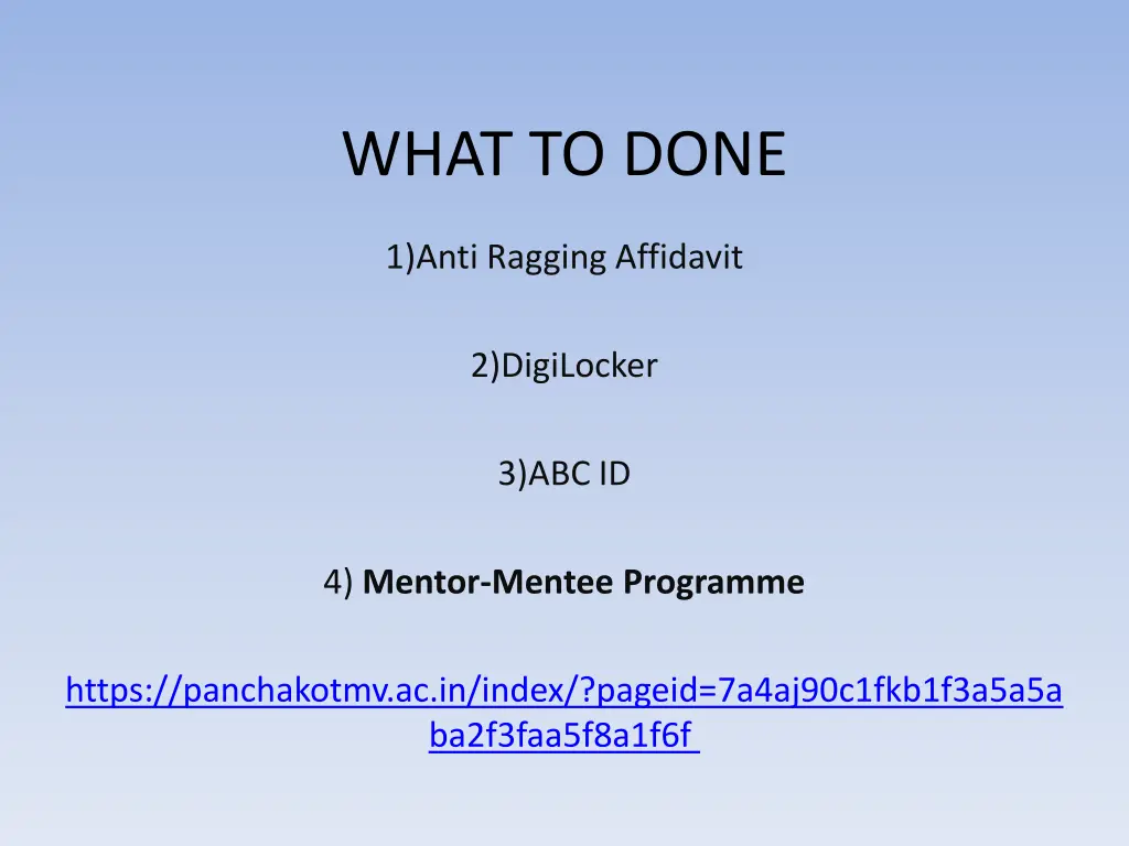 what to done