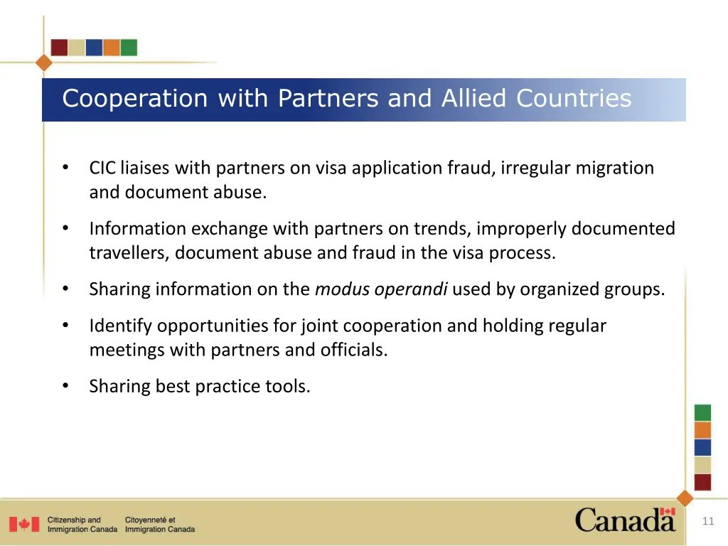 cooperation with partners and allied countries