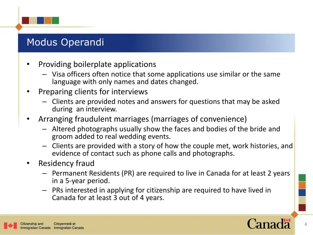modus operandi