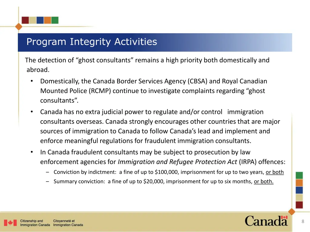 program integrity activities