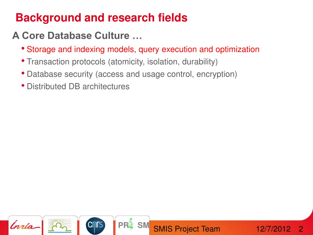 background and research fields