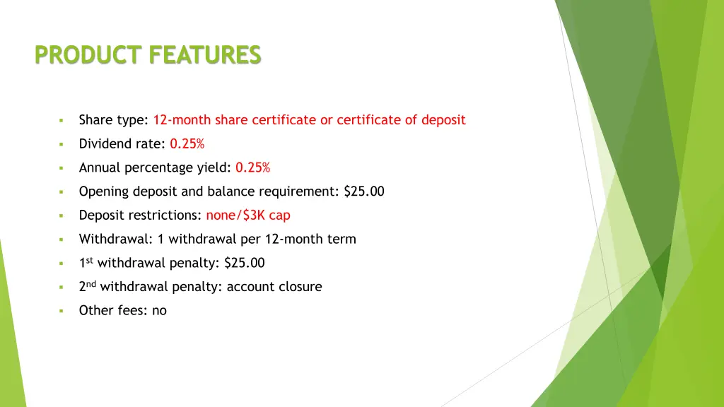 product features