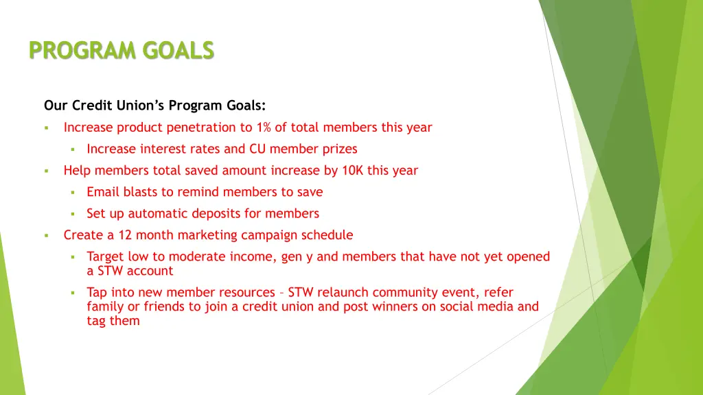 program goals