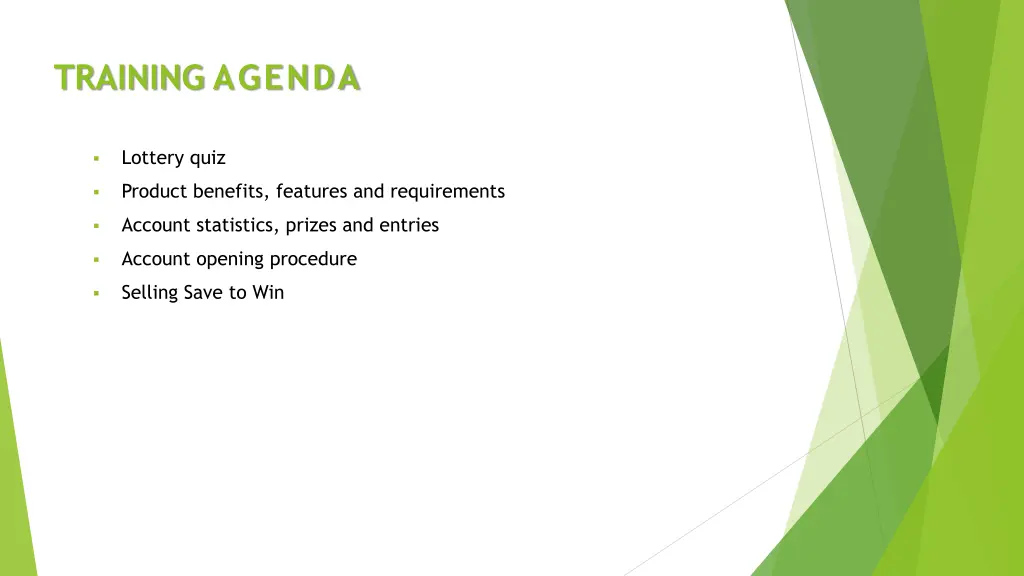 training agenda