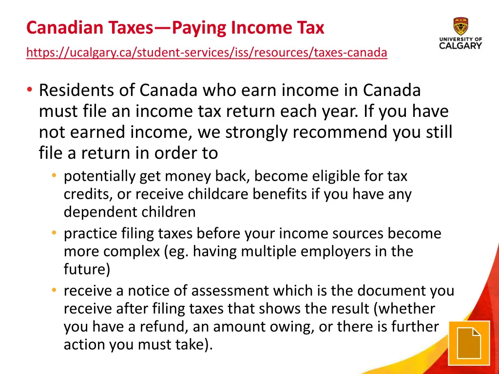 canadian taxes paying income tax