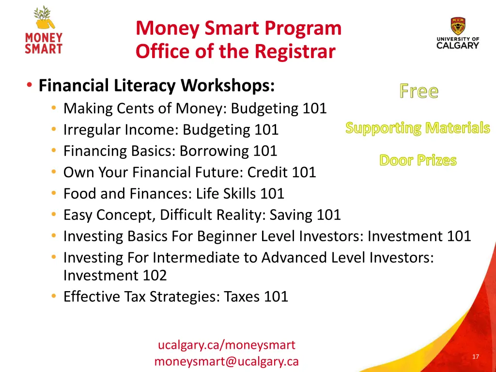 money smart program office of the registrar