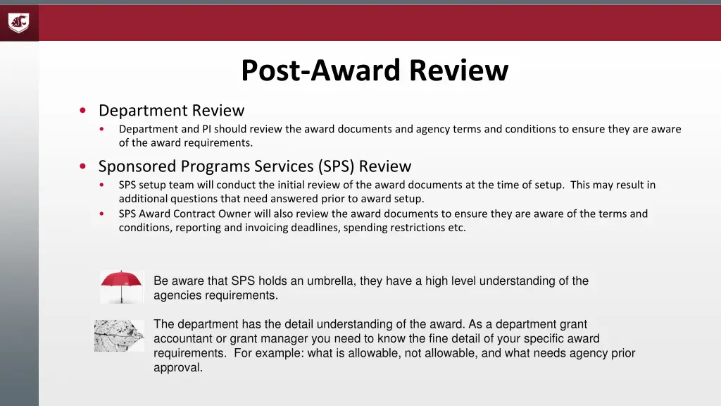 post award review