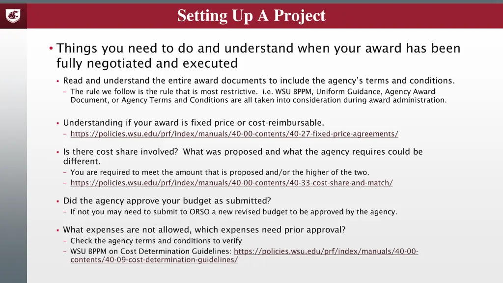 setting up a project