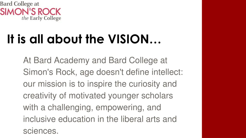 it is all about the vision