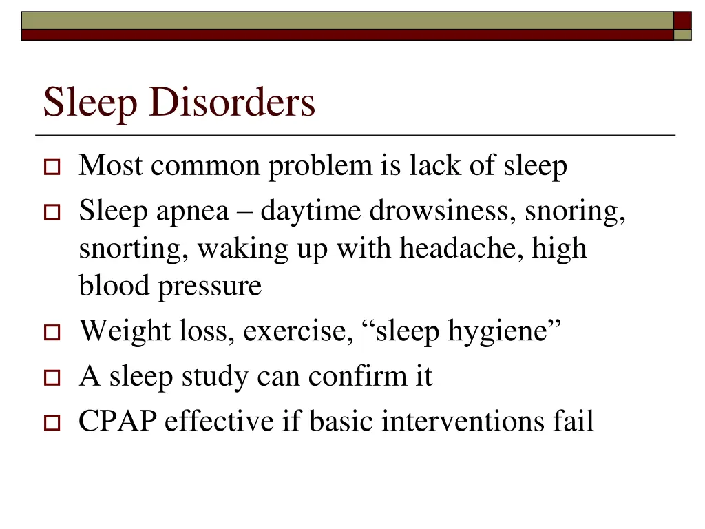 sleep disorders